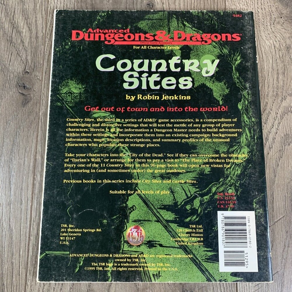 TSR AD&D Advanced Dungeons & Dragons Country Sites Official Game Accessory #9482 - Picture 2 of 16